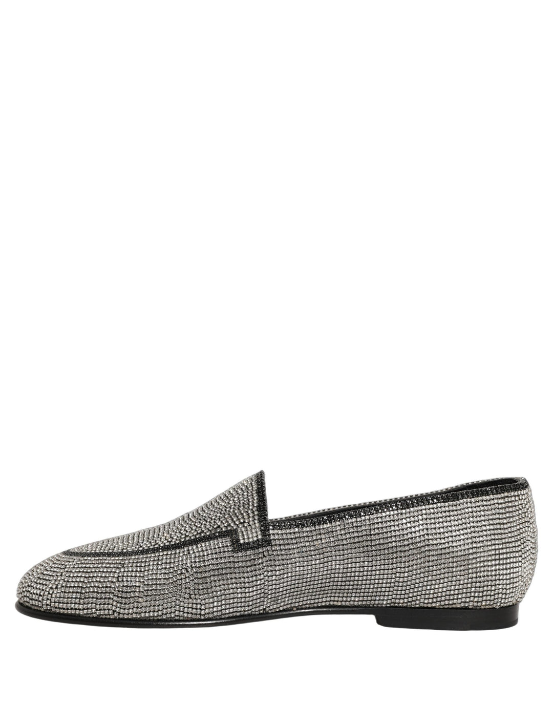 Men’s Dolce &amp; Gabbana Silver Crystal Embellished Men Loafers Shoes