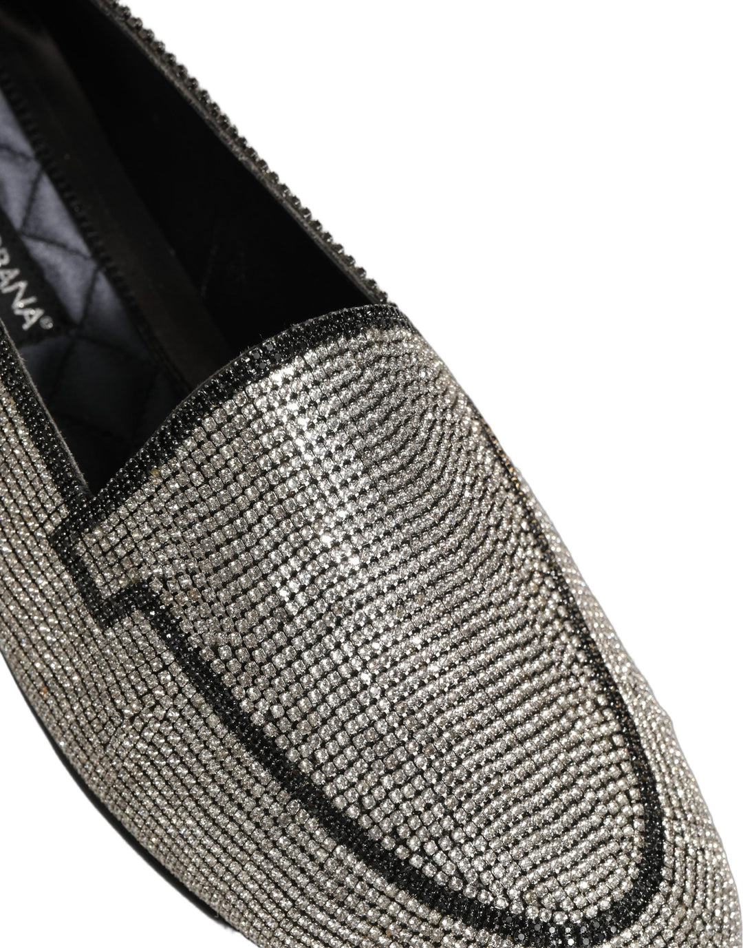 Men’s Dolce &amp; Gabbana Silver Crystal Embellished Men Loafers Shoes