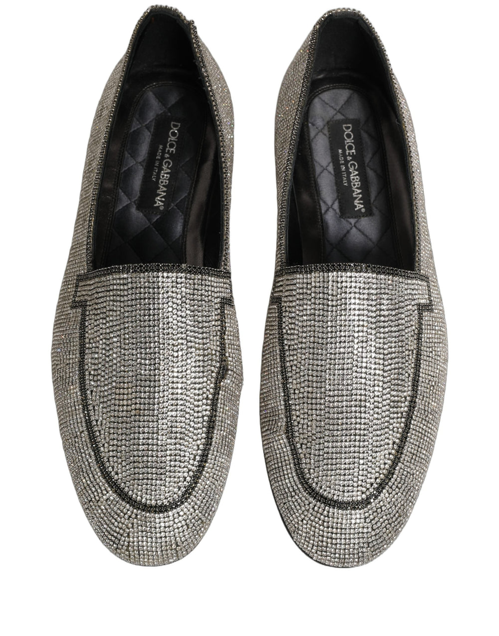 Men’s Dolce & Gabbana Silver Crystal Embellished Men Loafers Shoes