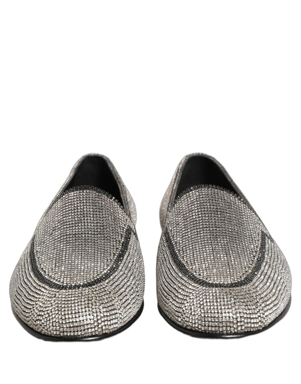 Men’s Dolce & Gabbana Silver Crystal Embellished Men Loafers Shoes
