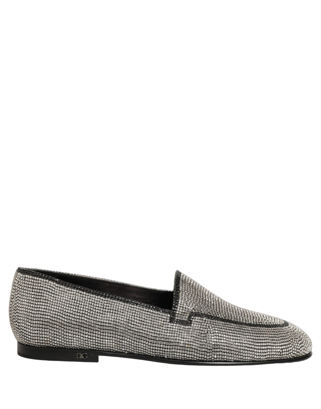 Men’s Dolce &amp; Gabbana Silver Crystal Embellished Men Loafers Shoes