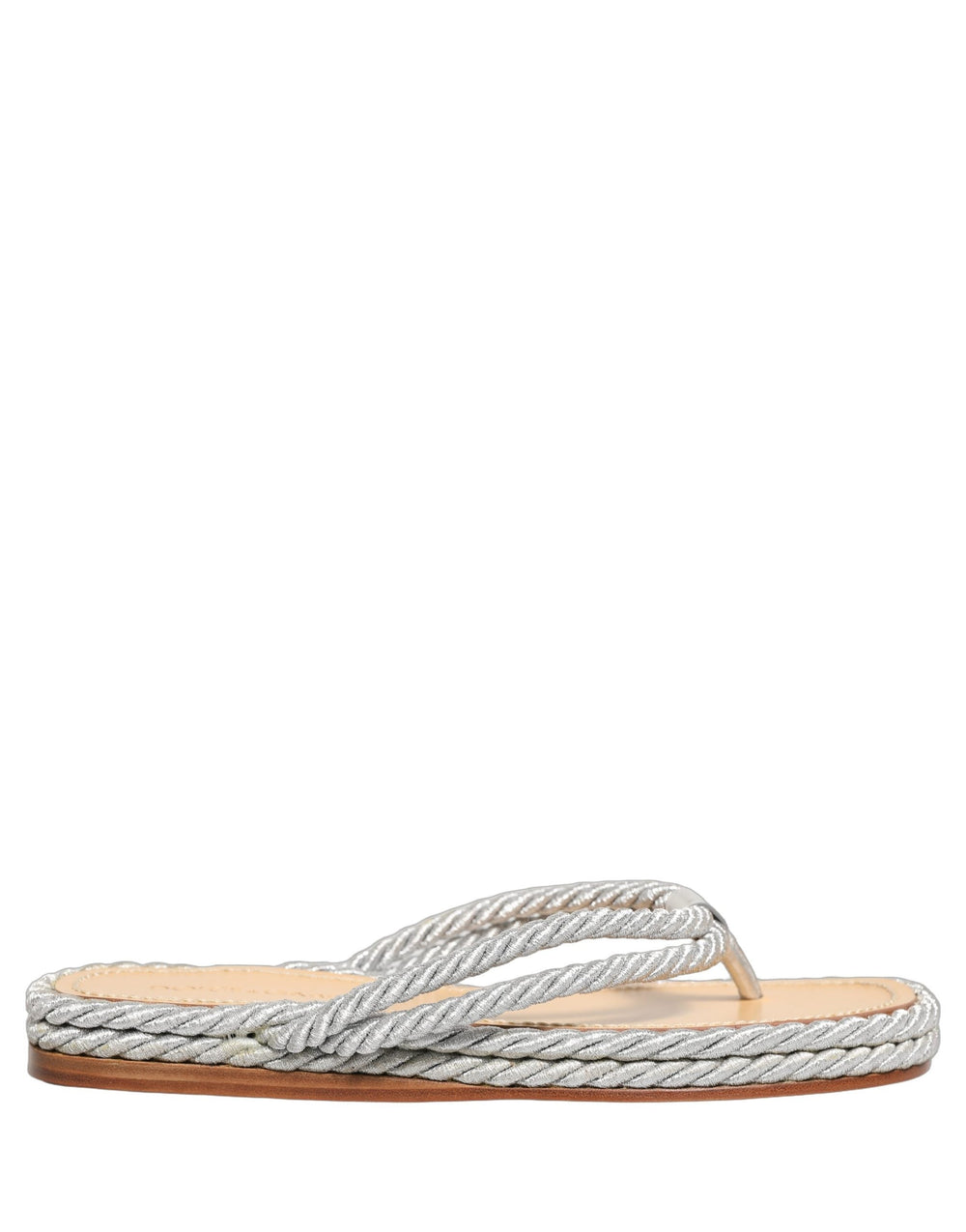 Men’s Dolce & Gabbana Silver Rope Slides Sandals Flip Flops Shoes