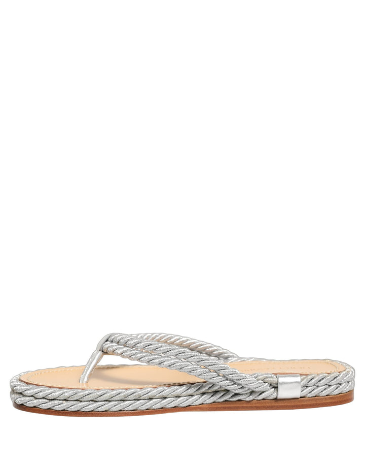 Men’s Dolce &amp; Gabbana Silver Rope Slides Sandals Flip Flops Shoes