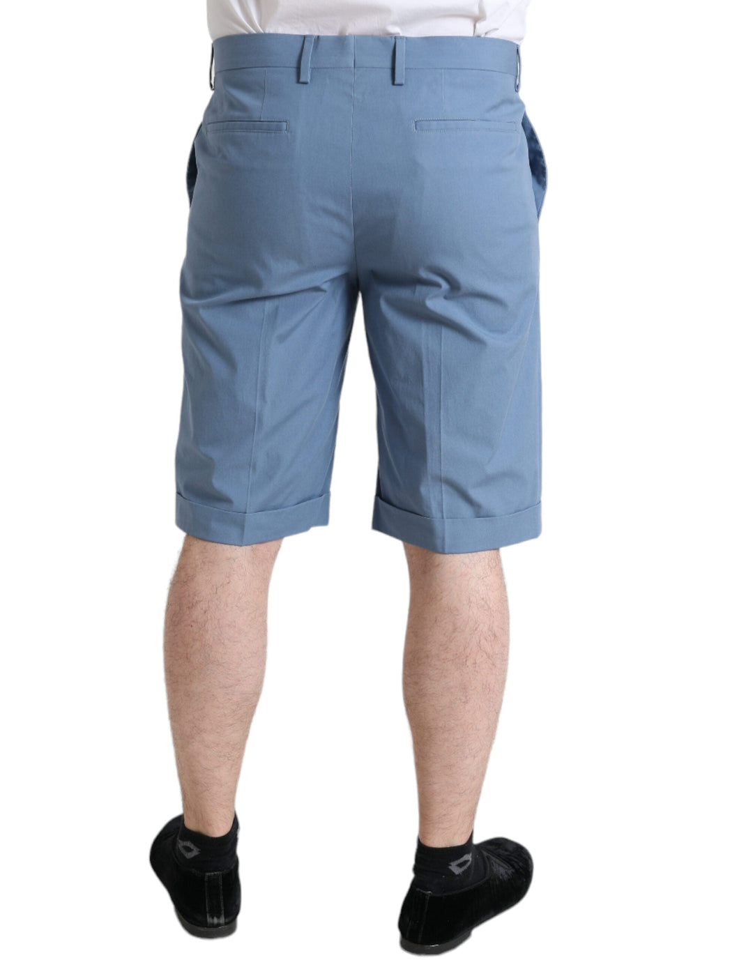 Men’s Dolce &amp; Gabbana Sky Blue Cotton Folded Hem Men Bermuda Shorts