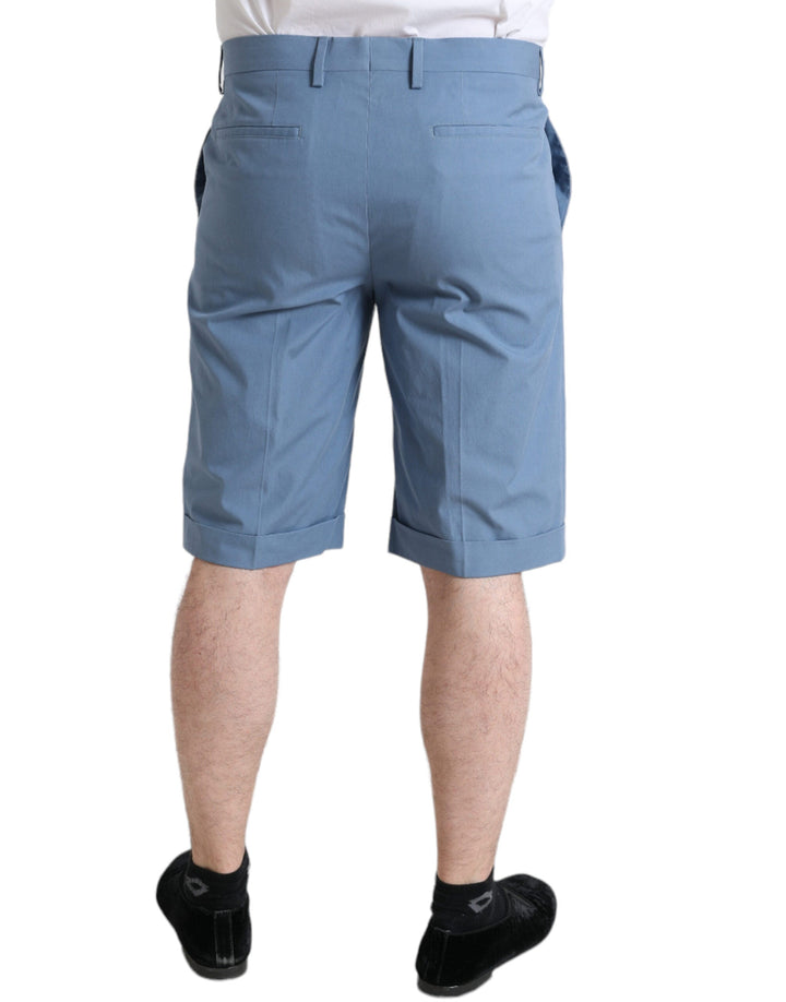 Men’s Dolce &amp; Gabbana Sky Blue Cotton Folded Hem Men Bermuda Shorts