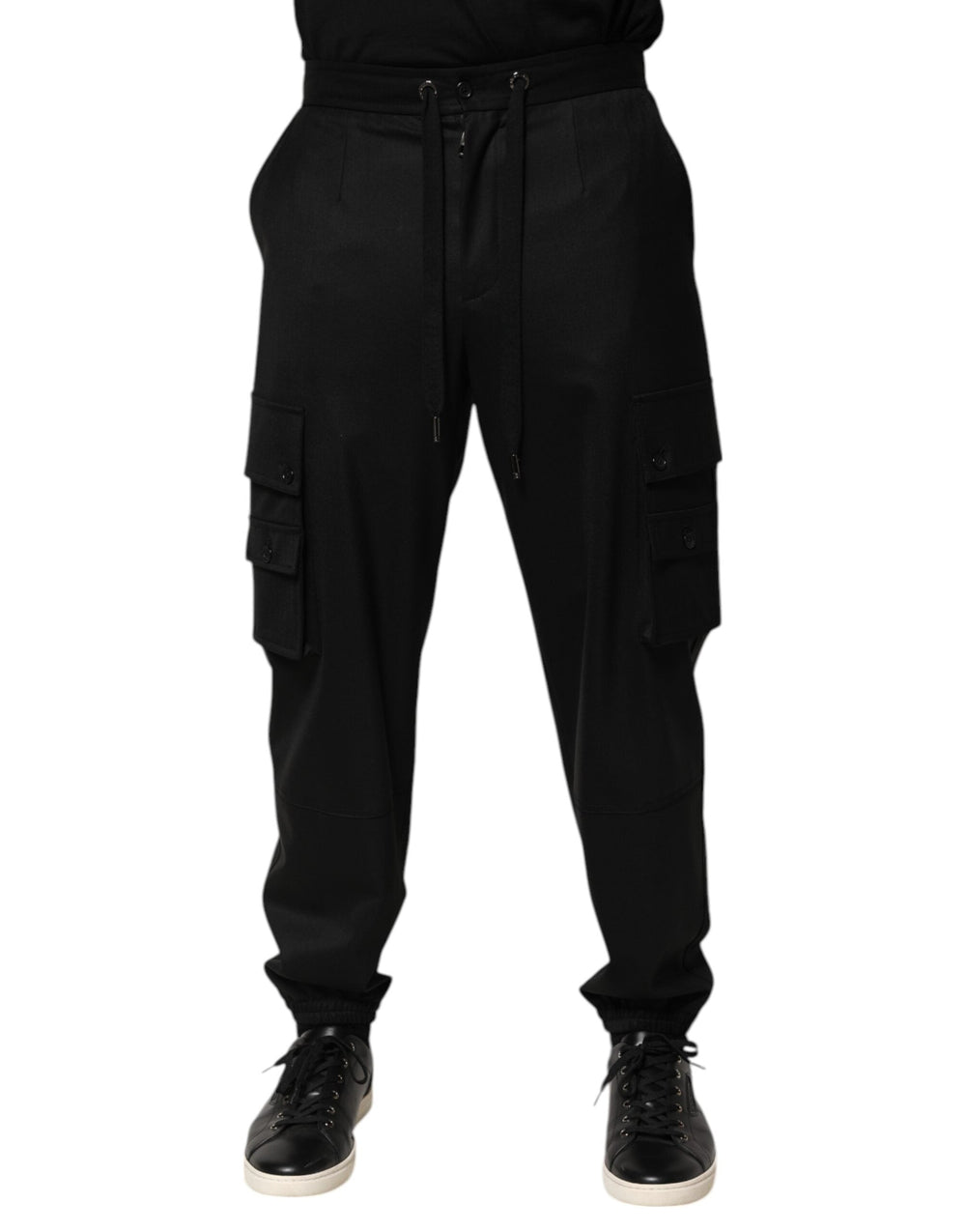 Men’s Dolce & Gabbana Solid Black Cargo Jogger Men Sweatpants Pants