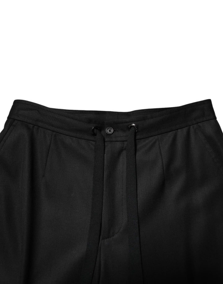 Men’s Dolce &amp; Gabbana Solid Black Cargo Jogger Men Sweatpants Pants