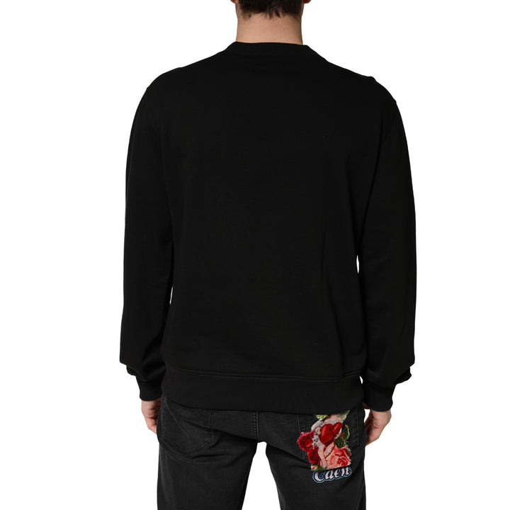 Men’s Dolce &amp; Gabbana Sweater Black Cotton Crewneck Sweatshirt