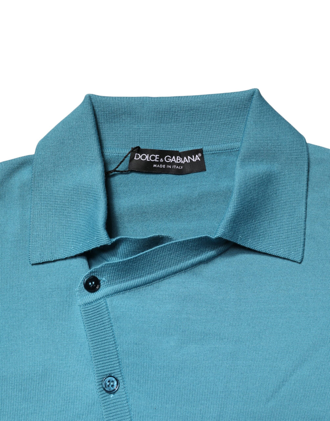 Men’s Dolce &amp; Gabbana Teal Wool Collared Polo Pullover Sweater
