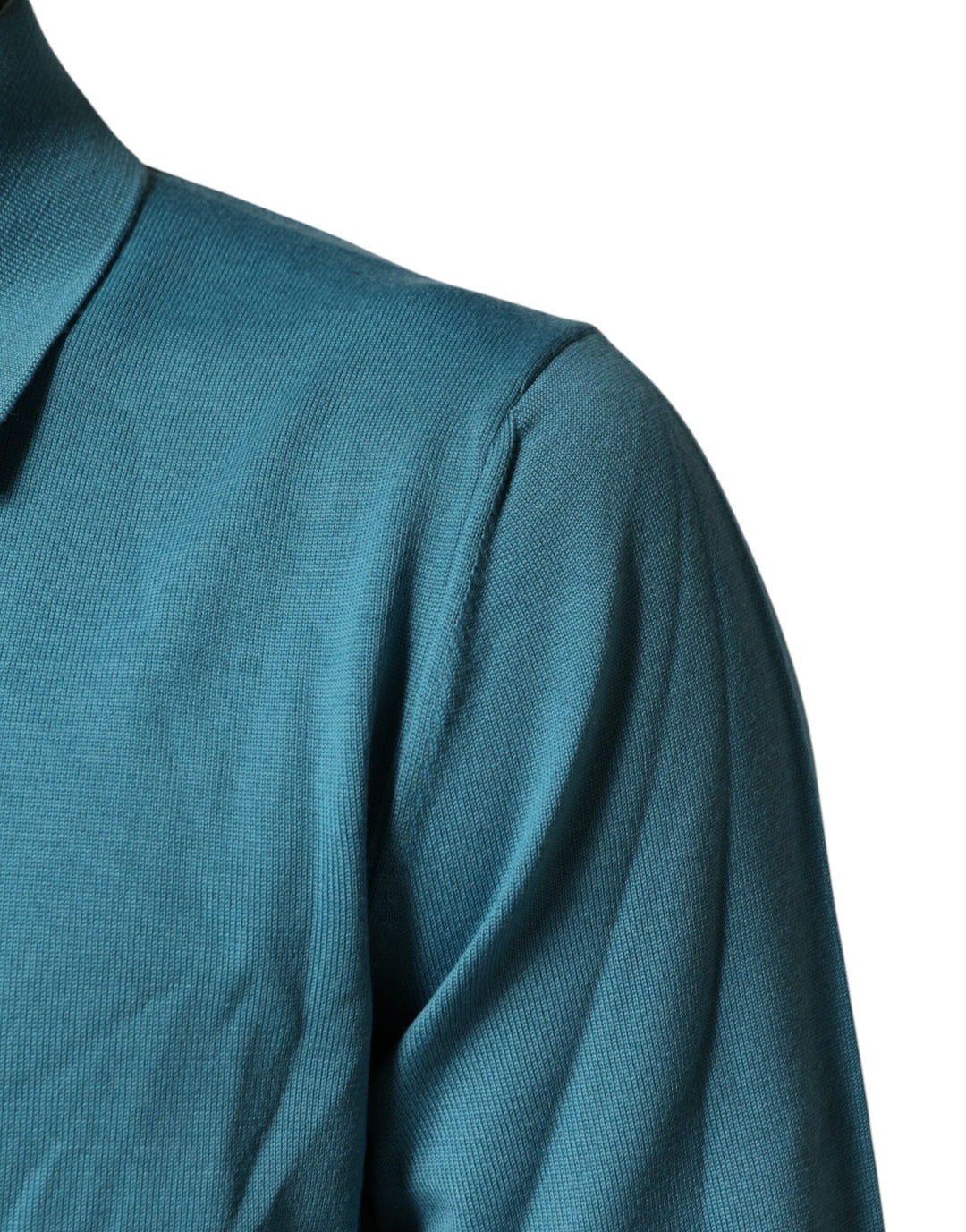 Men’s Dolce &amp; Gabbana Teal Wool Collared Polo Pullover Sweater