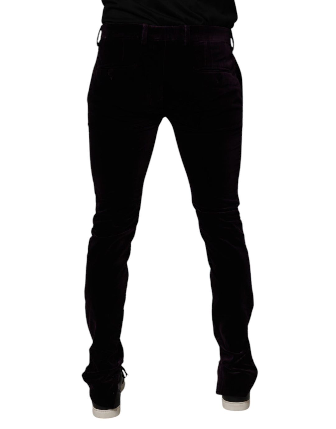 Men’s Dolce &amp; Gabbana Violet Velvet Cotton Men Dress Formal Pants