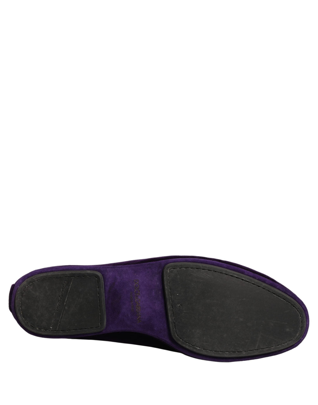Men’s Dolce &amp; Gabbana Violet Velvet Slip on Men Flats Loafers Shoes