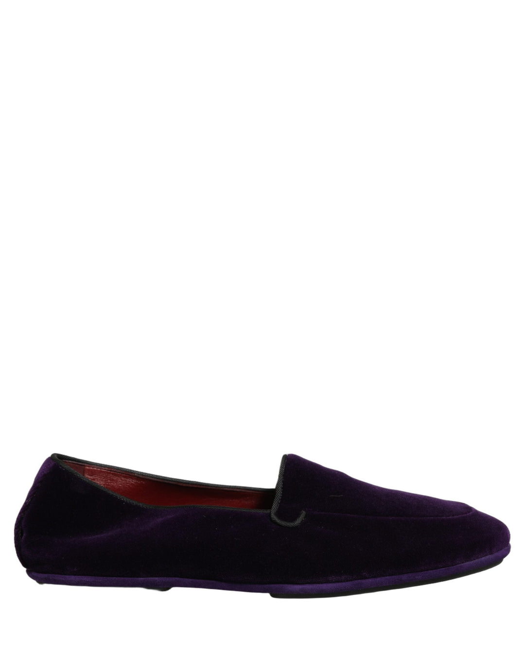 Men’s Dolce &amp; Gabbana Violet Velvet Slip on Men Flats Loafers Shoes