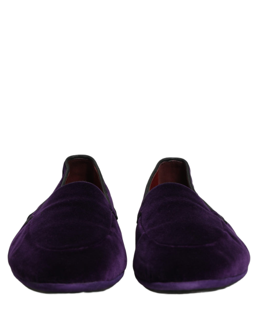 Men’s Dolce &amp; Gabbana Violet Velvet Slip on Men Flats Loafers Shoes