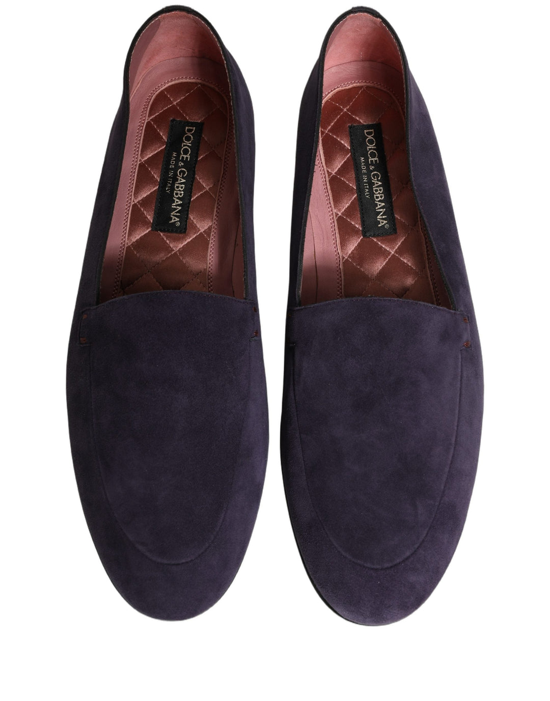 Men’s Dolce &amp; Gabbana Violet Velvet Slip on Men Flats Loafers Shoes