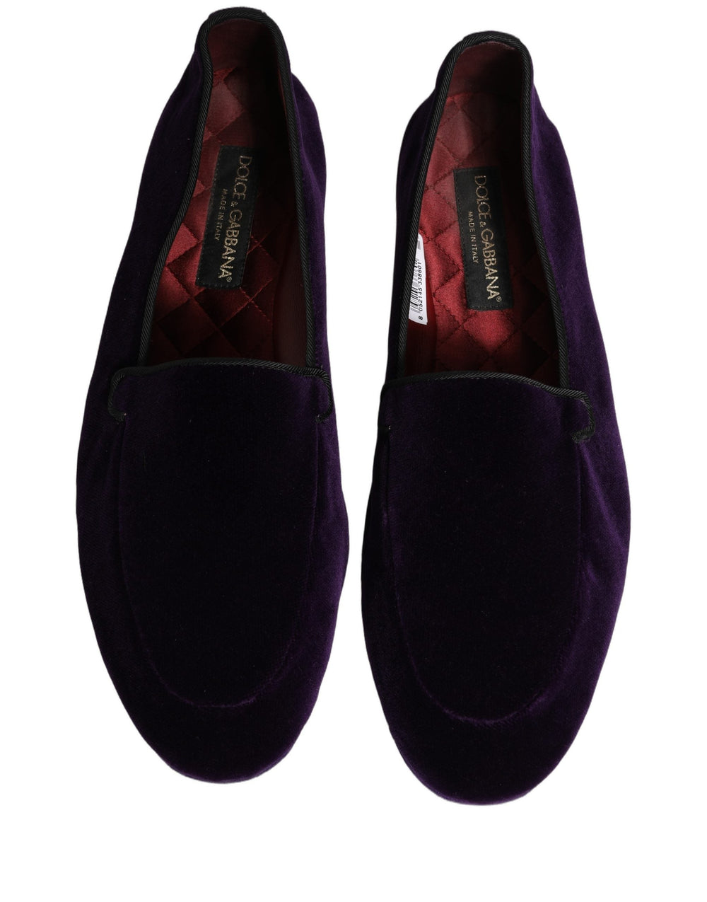 Men’s Dolce & Gabbana Violet Velvet Slip on Men Flats Loafers Shoes