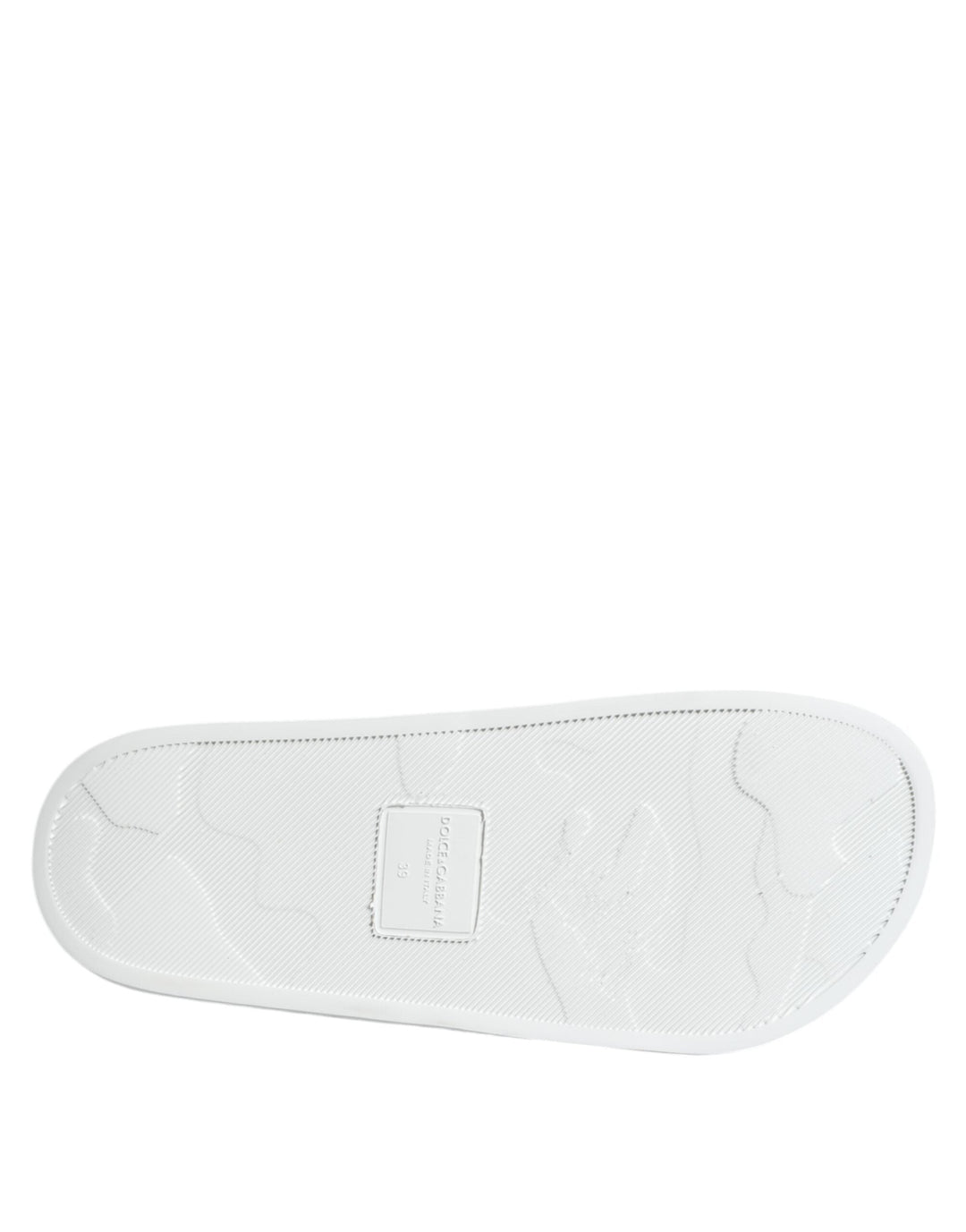 Men’s Dolce &amp; Gabbana White Black Leather Sandals Beachwear Shoes