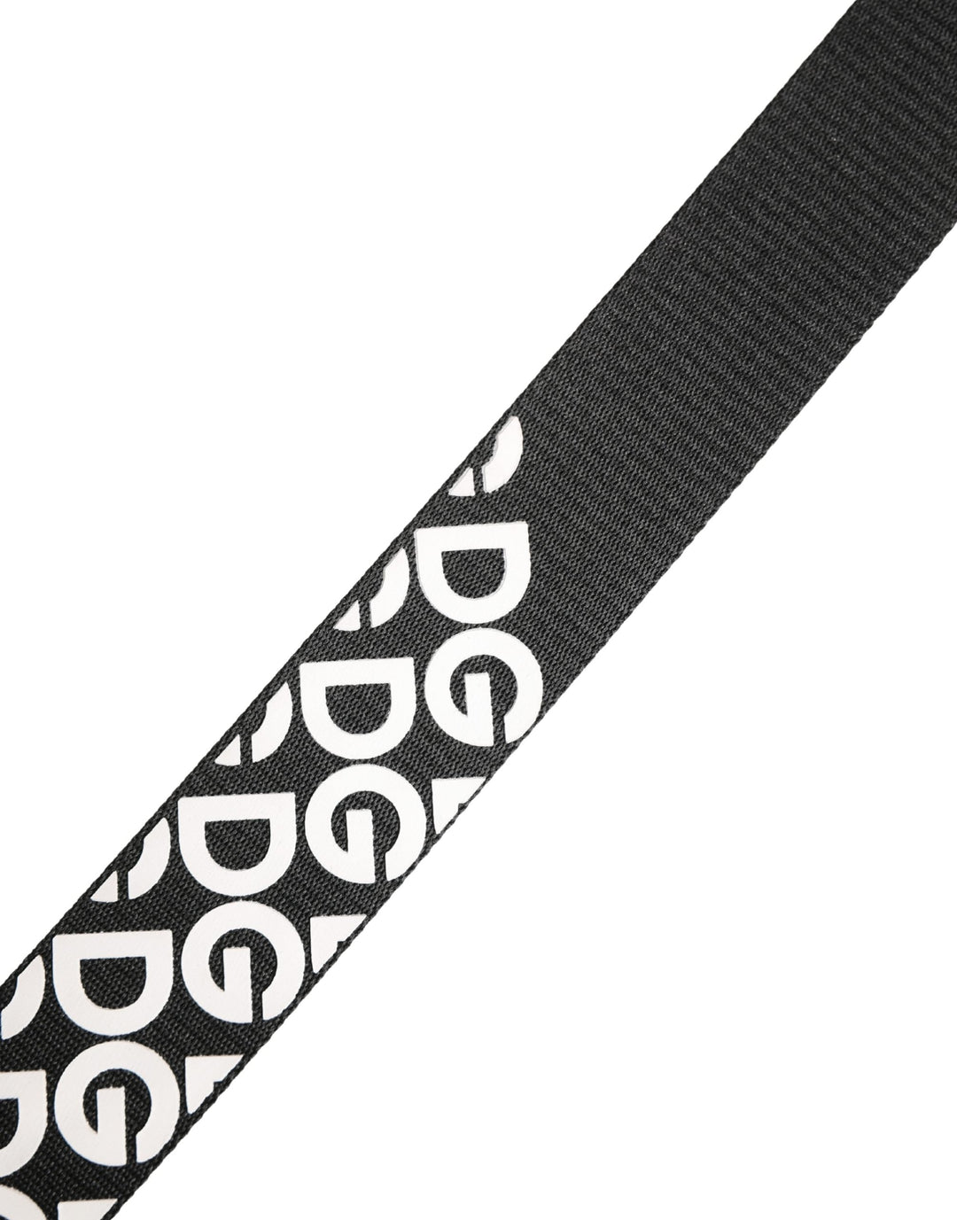 Dolce &amp; Gabbana White Black Logo Leather Metal Buckle Belt