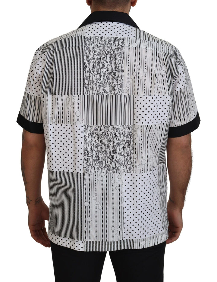 Dolce &amp; Gabbana White Black Patterned Button Down Shirt
