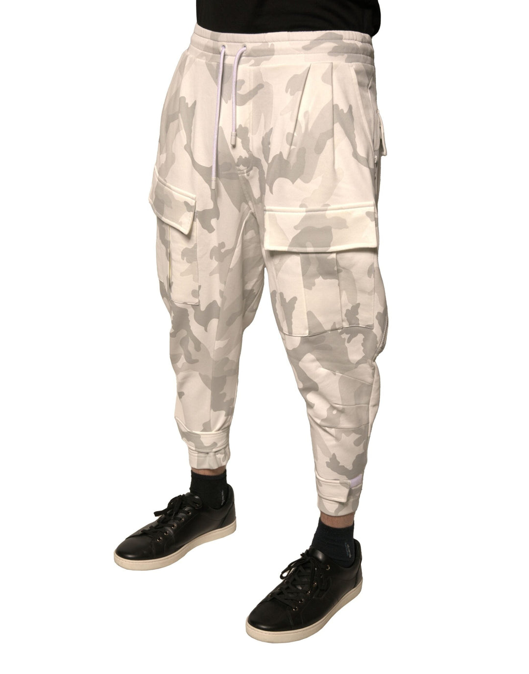 Men’s Dolce &amp; Gabbana White Camouflage Cargo Jogger Pants