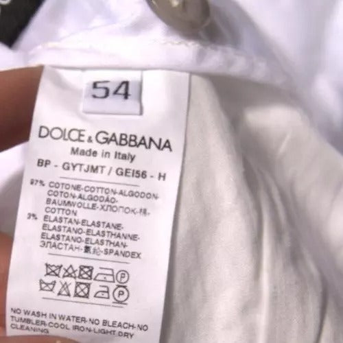 Men’s Dolce &amp; Gabbana White Chinos Cotton Stretch Casual Shorts