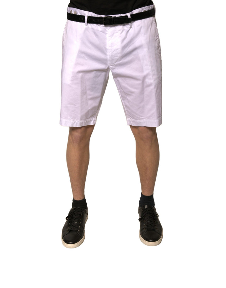 Men’s Dolce &amp; Gabbana White Chinos Cotton Stretch Casual Shorts
