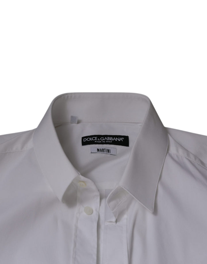 Dolce &amp; Gabbana White Cotton Blend Men Martini Dress Shirt