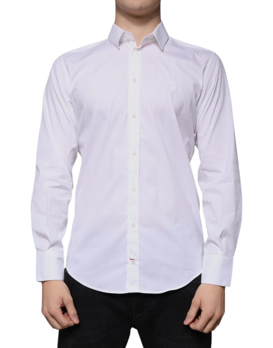 Dolce &amp; Gabbana White Cotton Blend Men Martini Dress Shirt