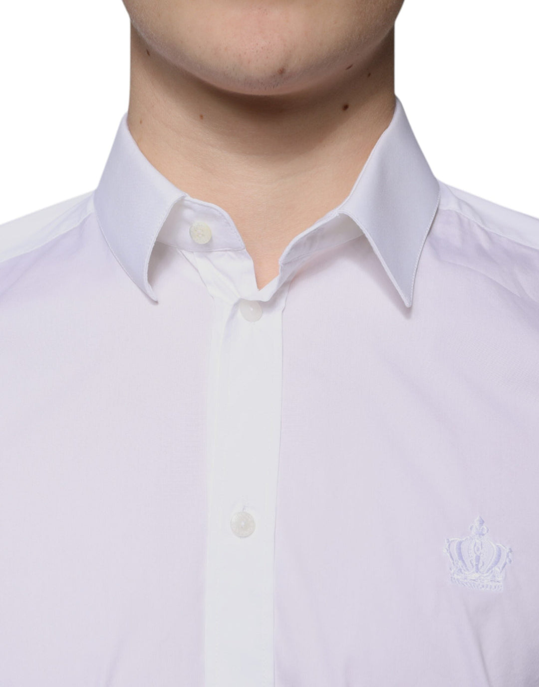 Dolce &amp; Gabbana White Cotton Blend Men Martini Dress Shirt