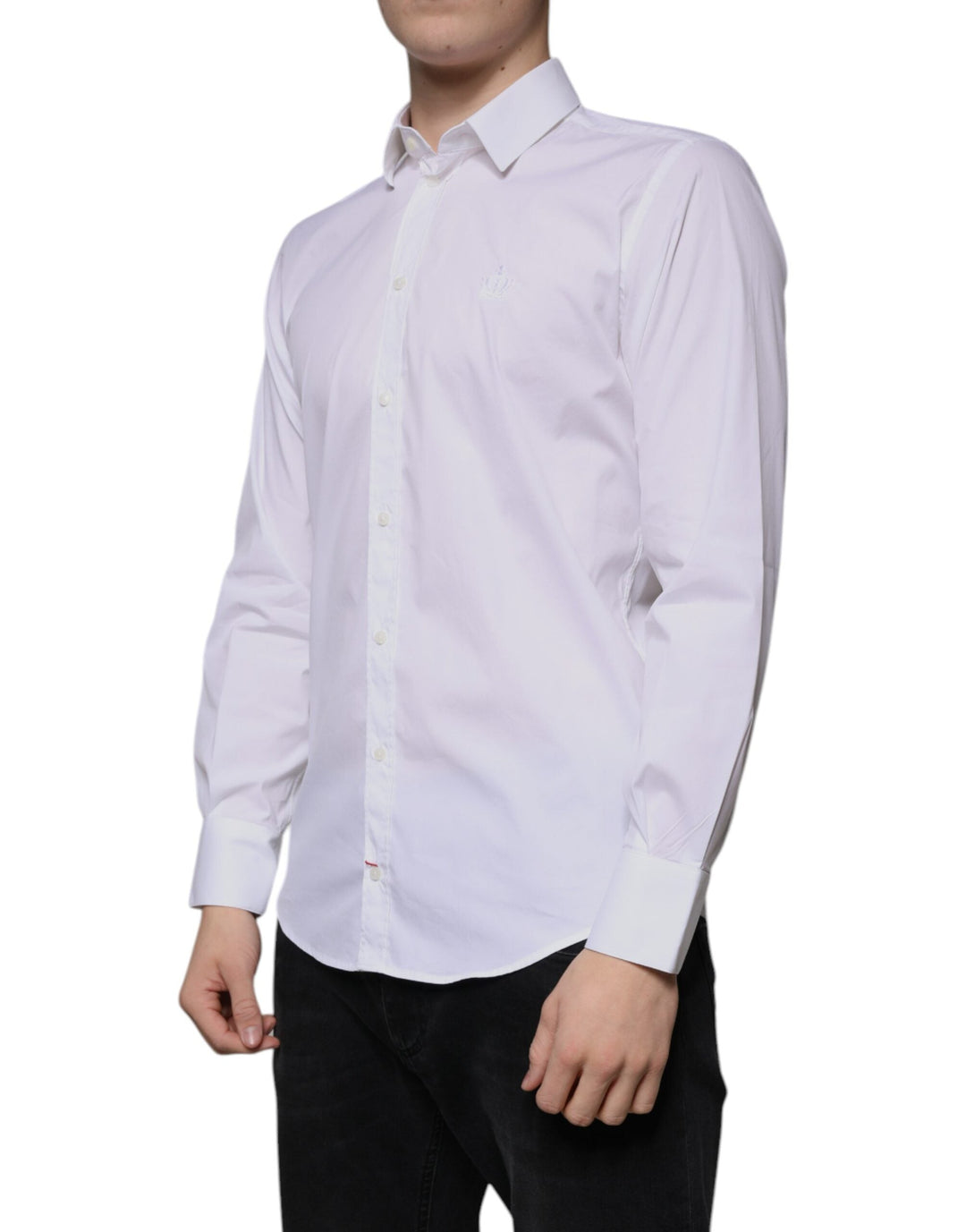 Dolce &amp; Gabbana White Cotton Blend Men Martini Dress Shirt