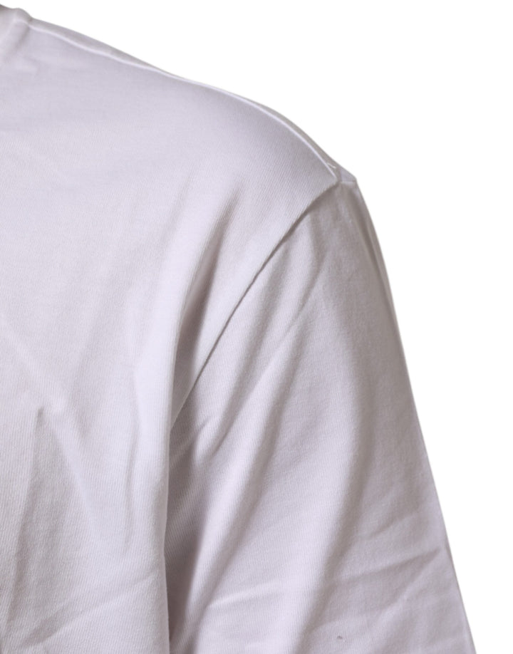 Dolce &amp; Gabbana White Cotton Crew Neck Short Sleeves T-shirt