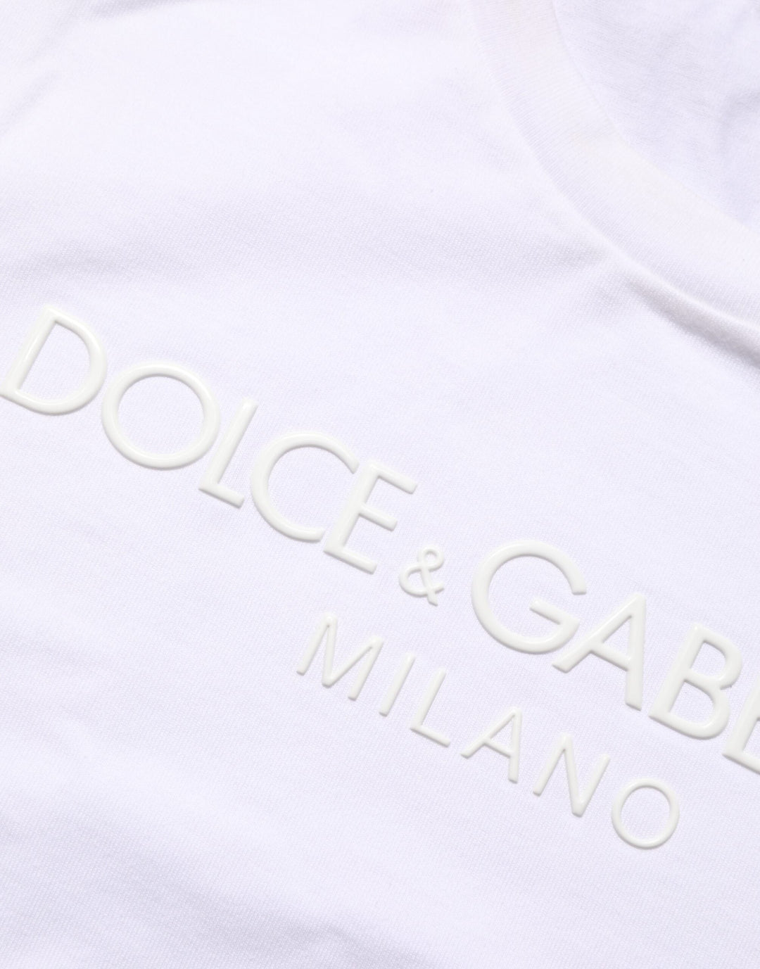 Dolce &amp; Gabbana White Cotton Crew Neck Short Sleeves T-shirt