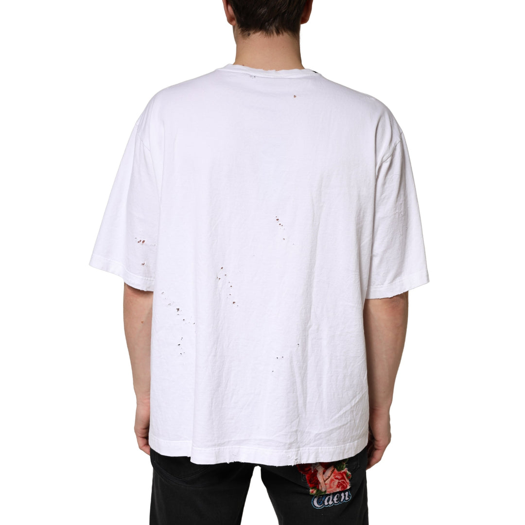 Dolce &amp; Gabbana White Cotton Crewneck Short Sleeve T-shirt