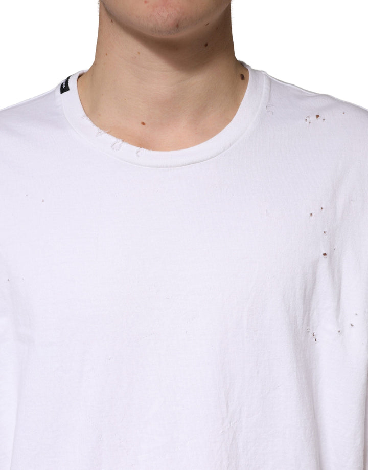 Dolce &amp; Gabbana White Cotton Crewneck Short Sleeve T-shirt