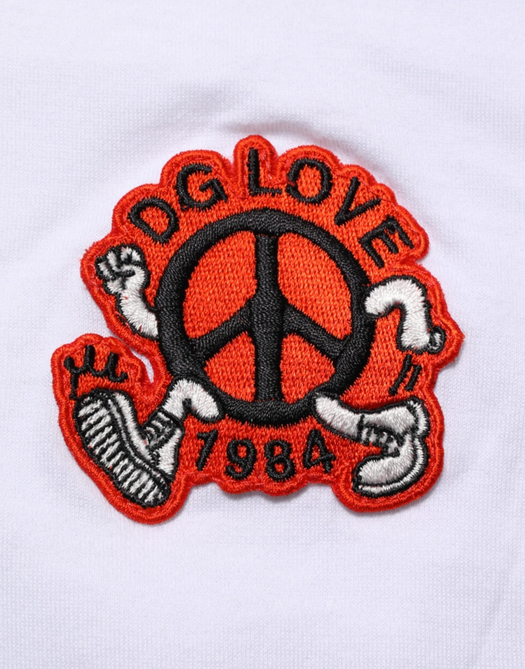 Dolce &amp; Gabbana White Cotton Dg Love Patch Crew Neck T-shirt