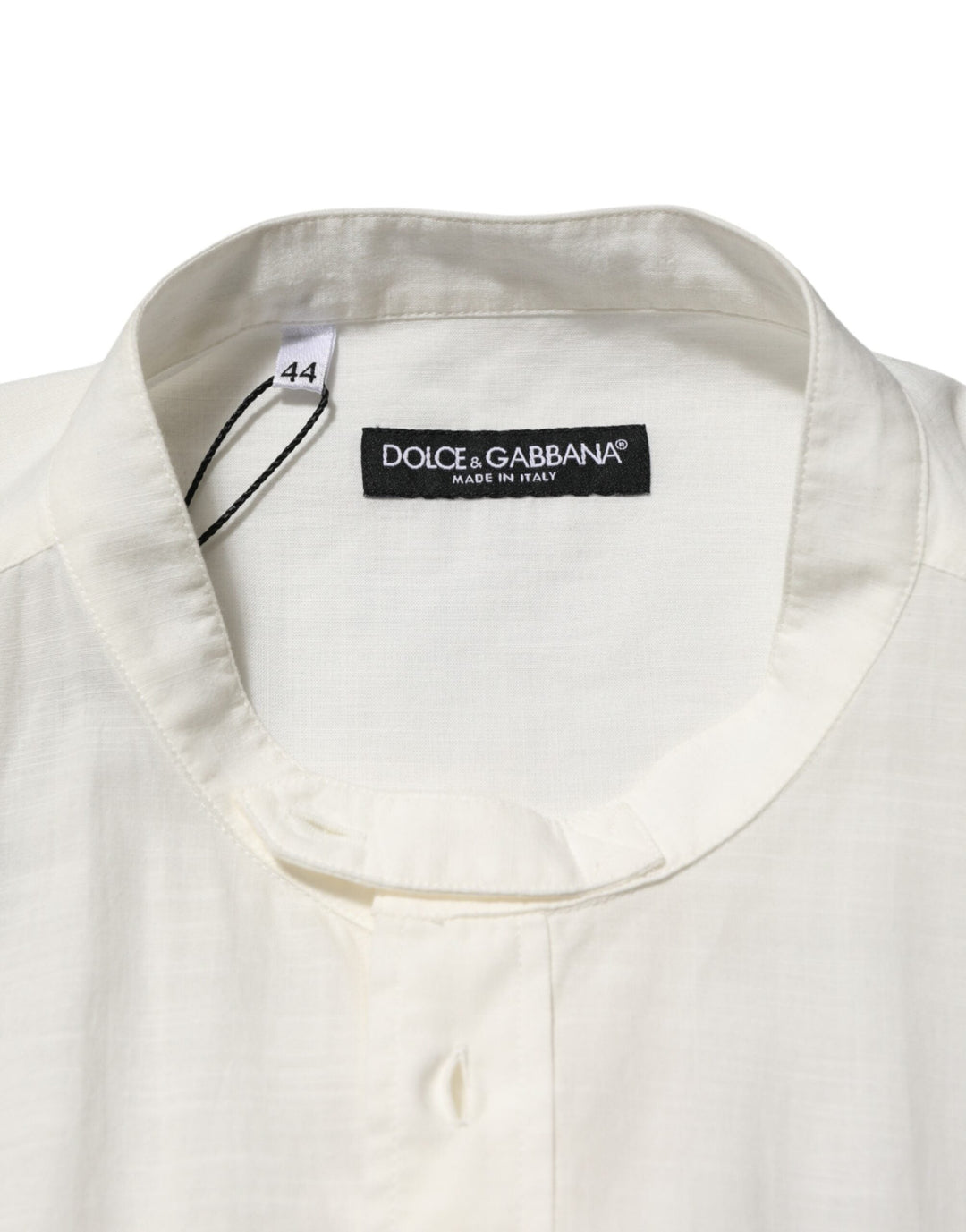 Dolce &amp; Gabbana White Cotton Floral Print Button Down Shirt