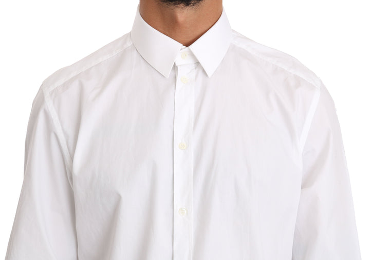 Men’s Dolce &amp; Gabbana White Cotton Gold Dress Shirt