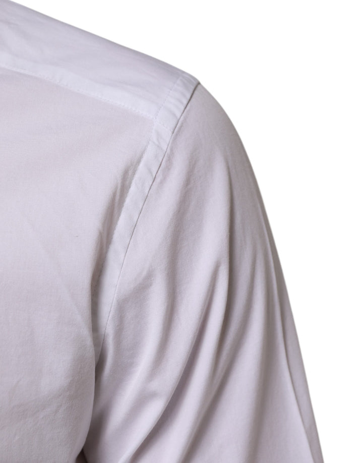 Men’s Dolce &amp; Gabbana White Cotton Gold Long Sleeves Formal Men Shirt