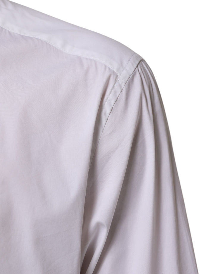 Men’s Dolce &amp; Gabbana White Cotton Gold Long Sleeves Formal Shirt