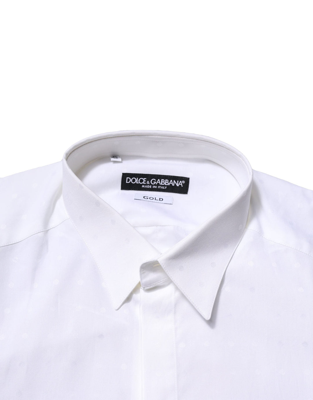 Men’s Dolce &amp; Gabbana White Cotton Gold Long Sleeves Formal Shirt