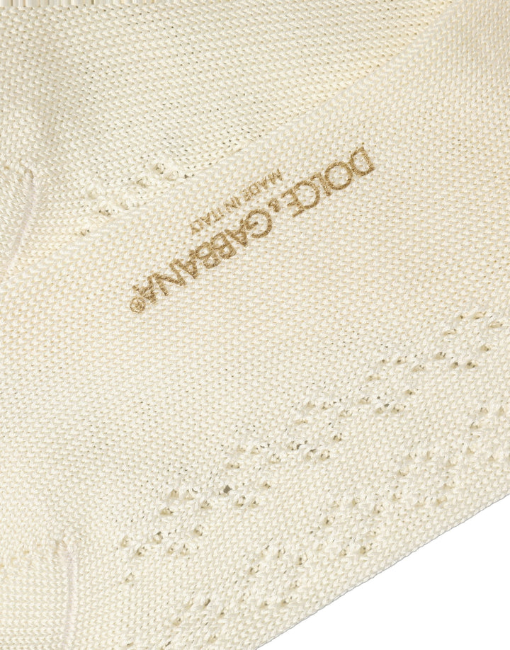 Dolce &amp; Gabbana off White Cotton Knit Mid Calf Accessory Socks