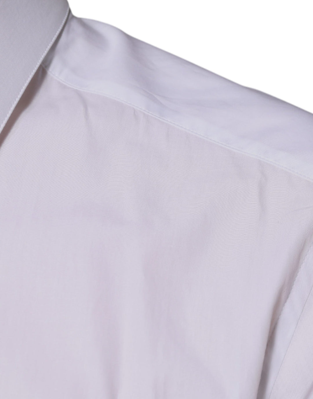 Dolce &amp; Gabbana White Cotton Logo Formal Men Gold Dress Shirt