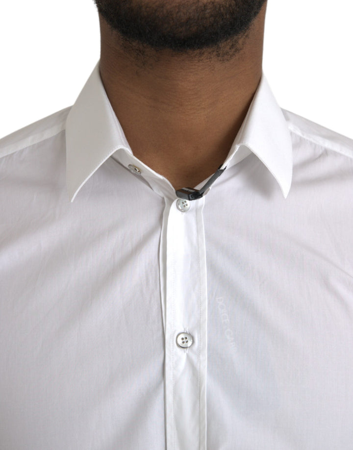 Men’s Dolce &amp; Gabbana White Cotton Long Sleeve Dress Martini Shirt