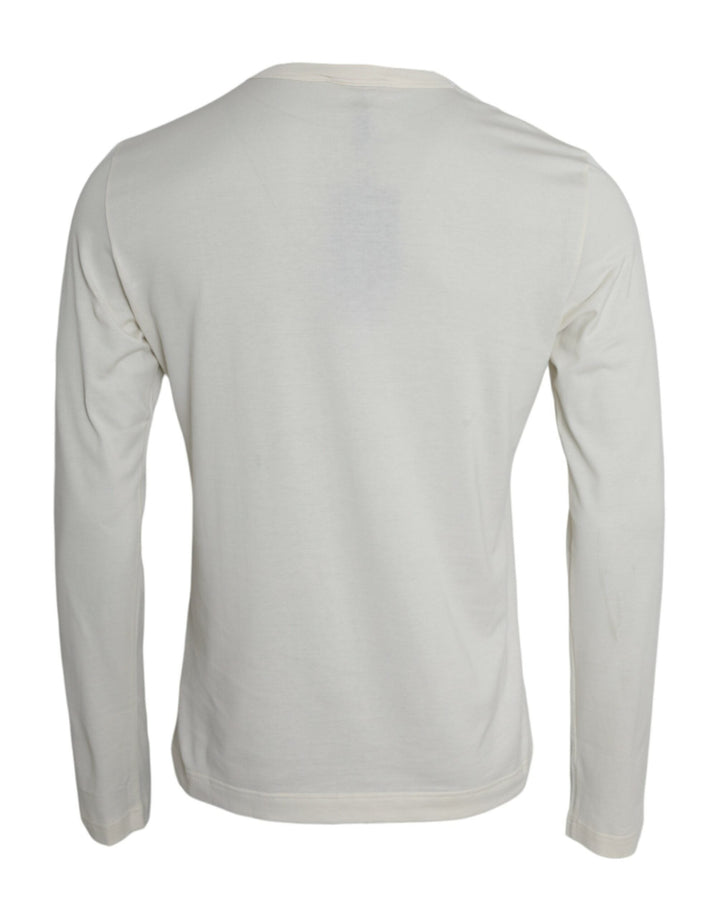Men’s Dolce &amp; Gabbana White Cotton Long Sleeve T-shirt