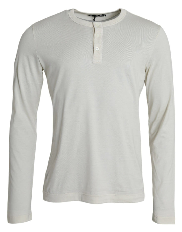 Men’s Dolce &amp; Gabbana White Cotton Long Sleeve T-shirt