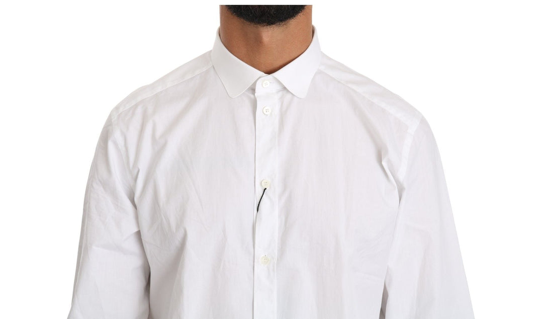 Men’s Dolce &amp; Gabbana White Cotton Long Sleeve Top Shirt
