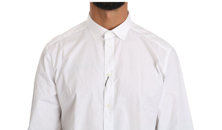 Men’s Dolce &amp; Gabbana White Cotton Long Sleeve Top Shirt