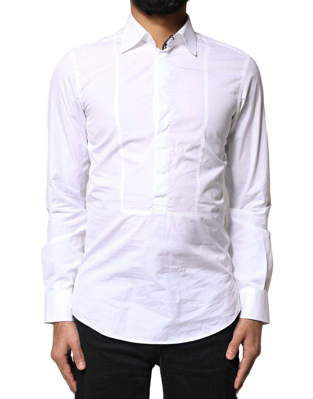 Dolce &amp; Gabbana White Cotton Long Sleeves Formal Dress Shirt