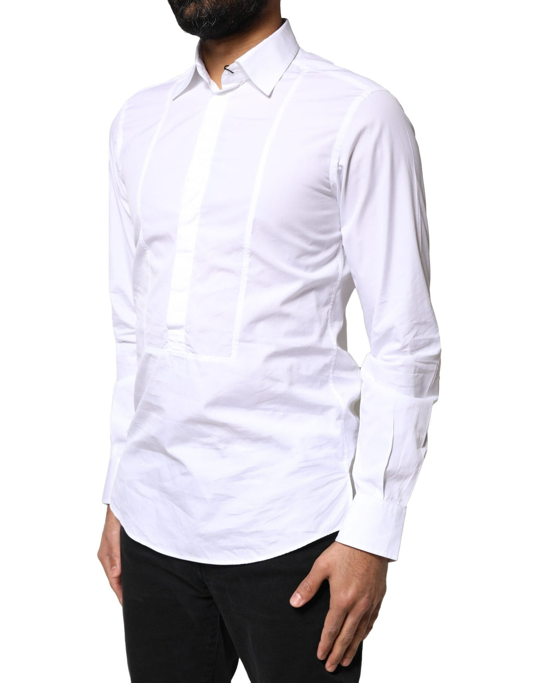 Dolce &amp; Gabbana White Cotton Long Sleeves Formal Dress Shirt