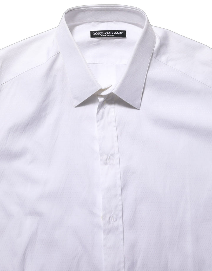 Dolce &amp; Gabbana White Cotton Long Sleeves Men Dress Shirt